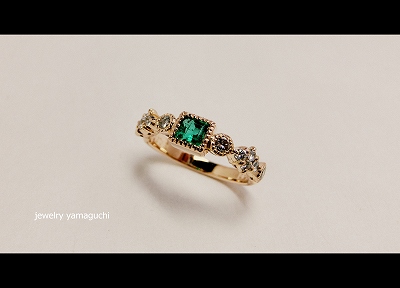 岐阜 関市 ジュエリーリフォーム エメラルド 指輪