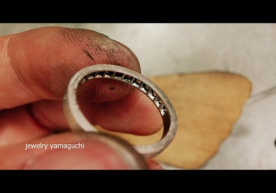 岐阜 関市 ジュエリーリフォーム ダイヤ ハーフエタニティ−リング