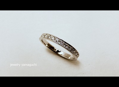 岐阜 関市 ジュエリーリフォーム ダイヤ ハーフエタニティ−リング