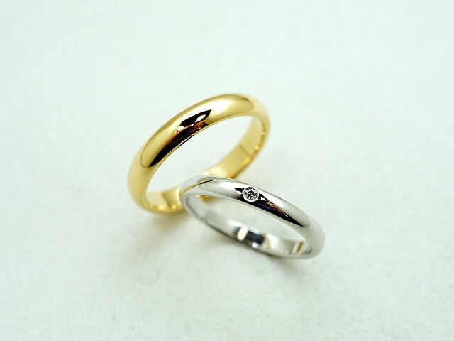 結婚指輪　Pt900　プラチナ　ゴールド　ダイヤ　手作り