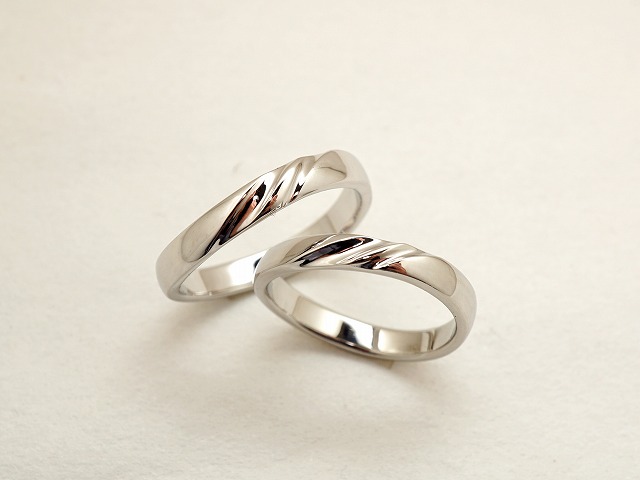 結婚指輪　Pt900　プラチナ　シンプル スッキリ　手作り